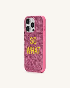 Alternative view of So What Rhinestone Phone Case - Pink