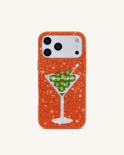 Alternative view of Olive Martini Artificial Crystal Phone Case - Orange