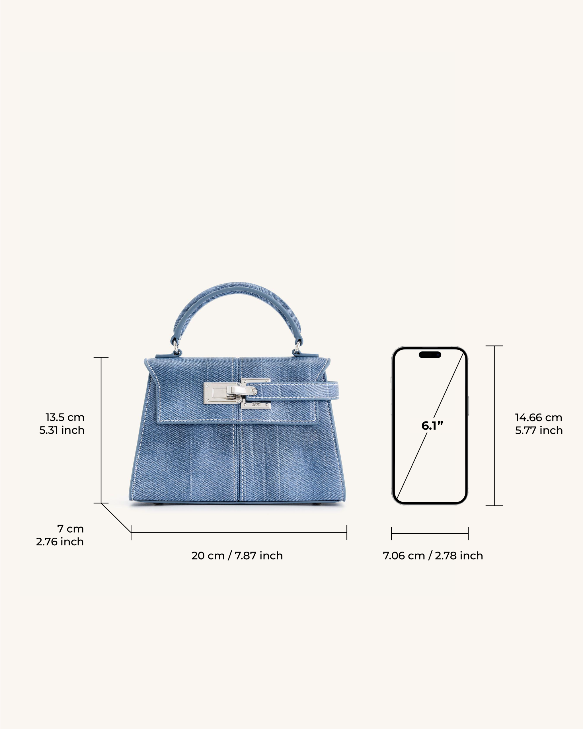 Elise Top Handle Bag - Blue - Image 5