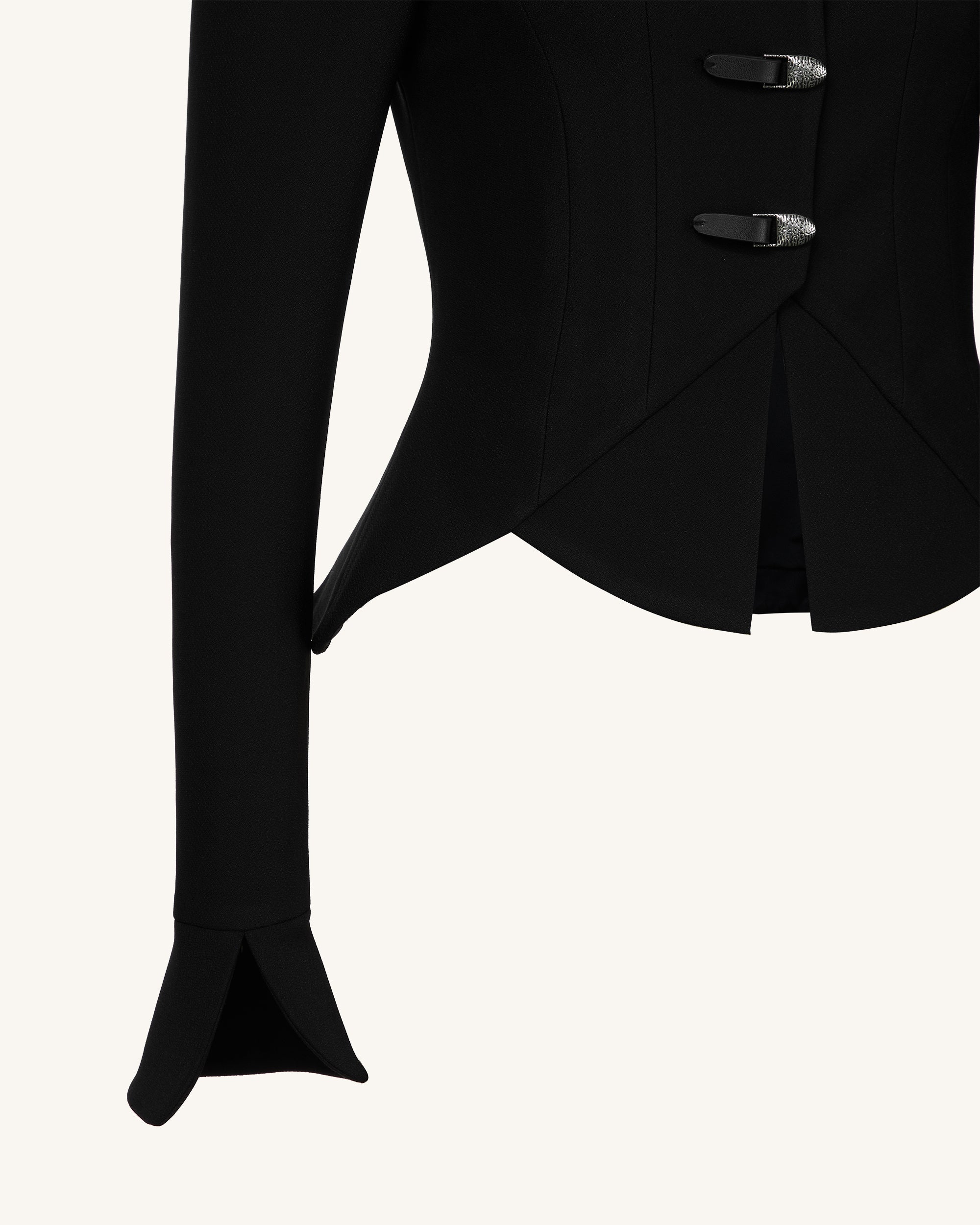 Olivia Puff Shoulder Blazer - Black - Image 6