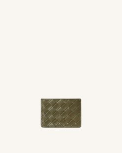Alternative view of Woven Texture Card Holder - Dark Brown Green