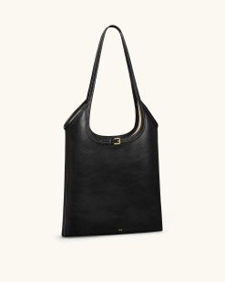 Alternative view of Brooke Belted Embellished Shoulder Tote Bag - Black