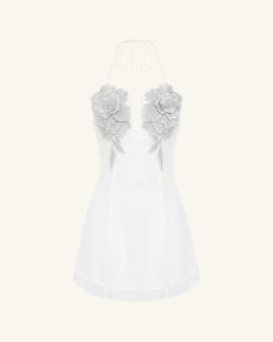 Alternative view of Flower Embroidered Mini Dress - White