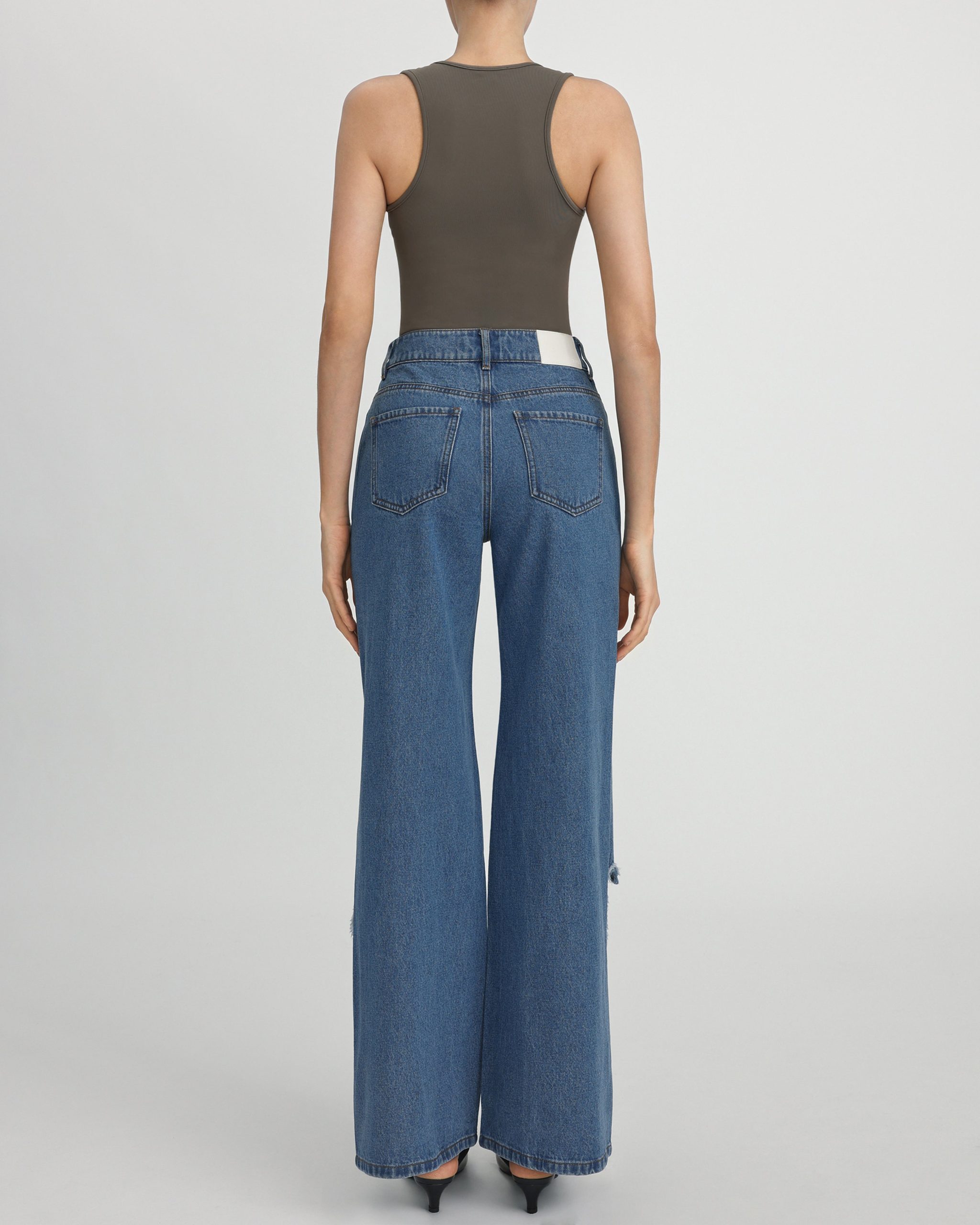Sophia Embellished Heart Cut-Out Denim Jeans - Medium Blue - Image 4