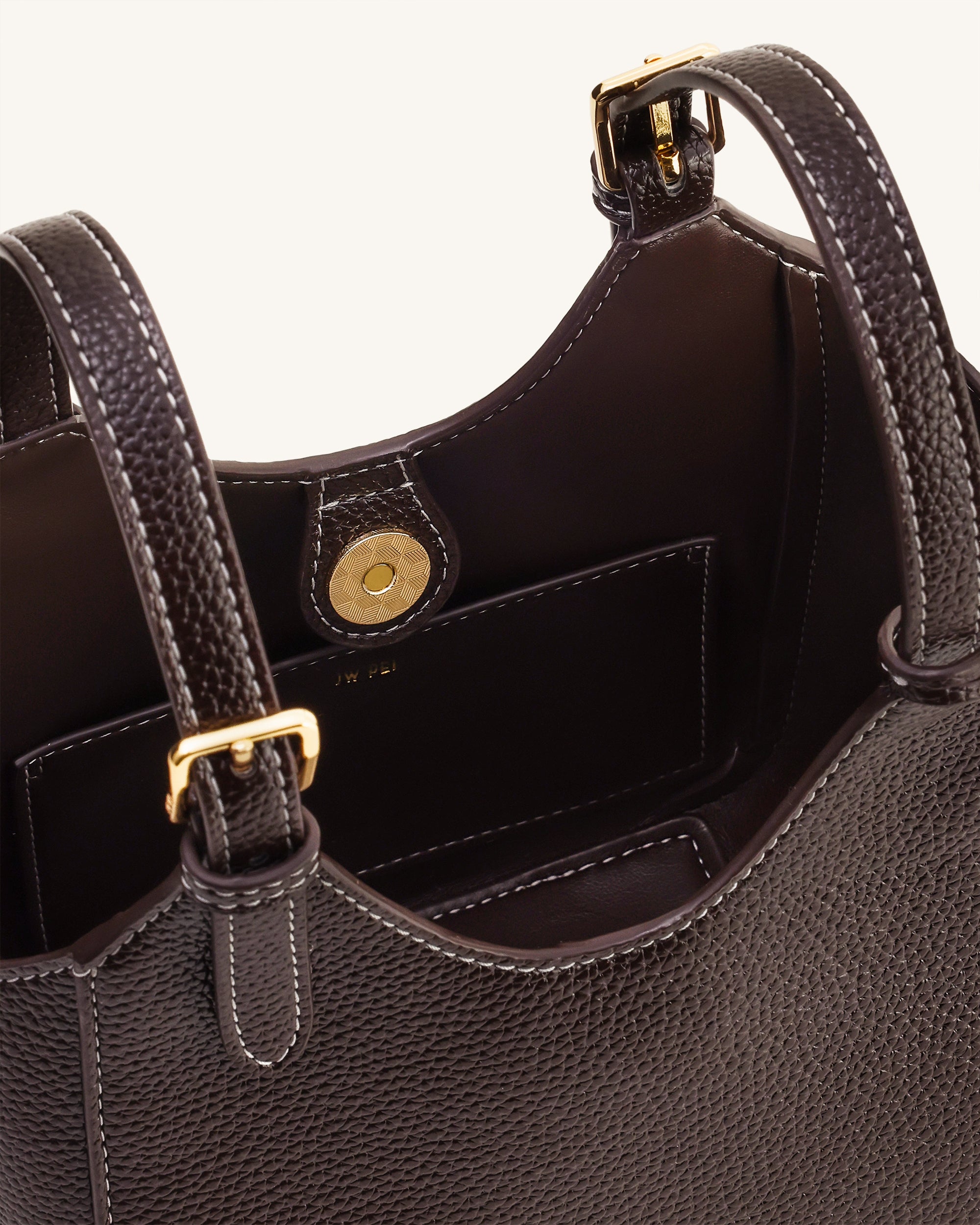Ines Padlock Tote Bag - Dark Brown - Image 7
