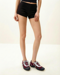 Alternative view of Caitlin Faux Suede Lace-up Ballerina Sneakers - Burgundy & Light Grey