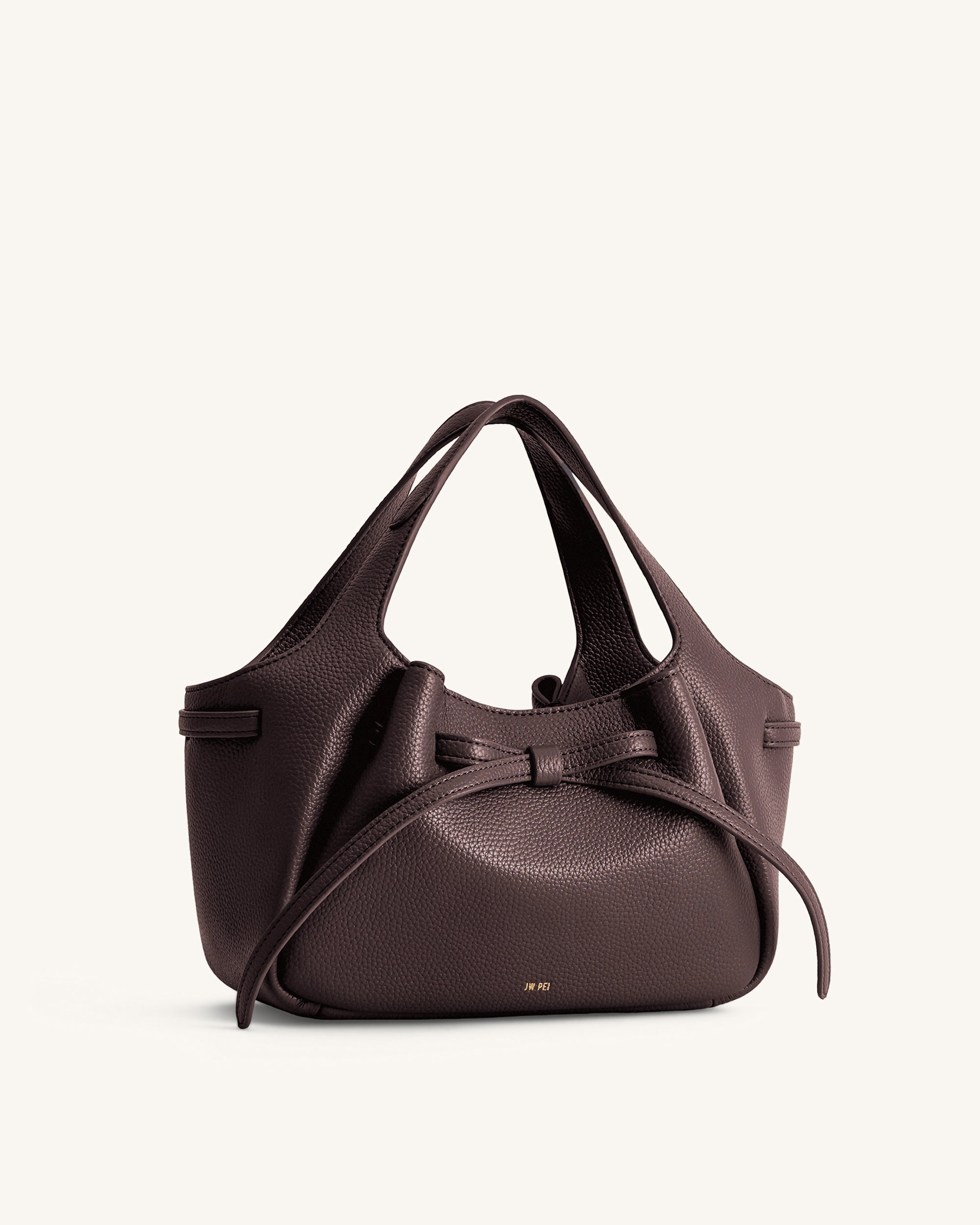 Mabel Soft Bow Tote Bag - Dark Brown - Image 3