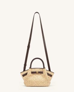 Alternative view of Hana Mini Faux Straw Tote Bag - Brown