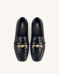 Alternative view of Elowen Woven Horsebit Loafers - Black