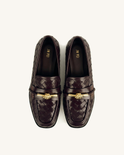 Alternative view of Elowen Woven Horsebit Loafers - Burgundy