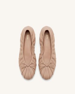 Alternative view of Solenne Ruched Drawstring Ballet Flats - Khaki