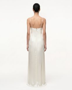 Alternative view of Iris Motif Satin Slip Gown - White