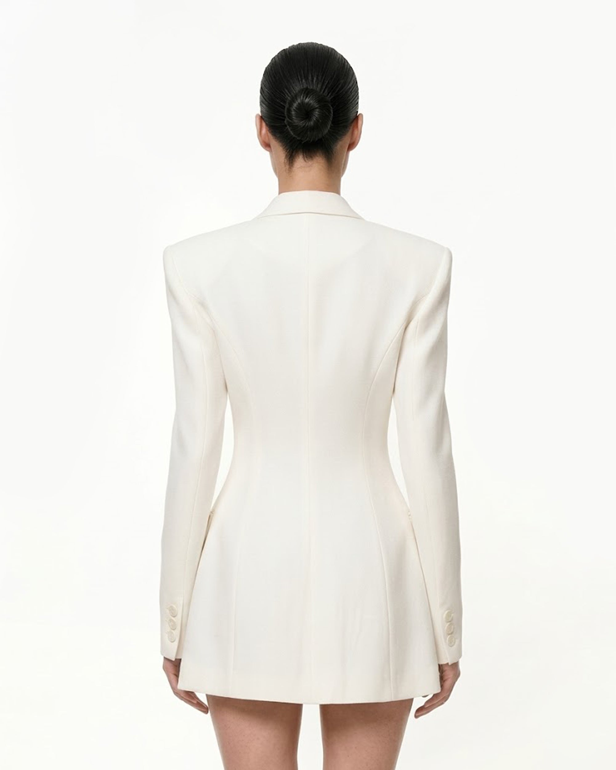 Iris Embroidery Hourglass Blazer - White - Image 2