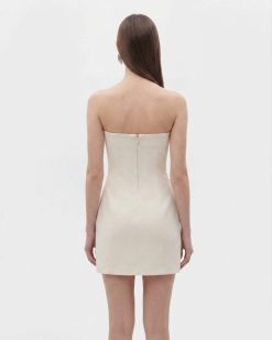 Alternative view of Strapless Floral Appliqué Dress - White