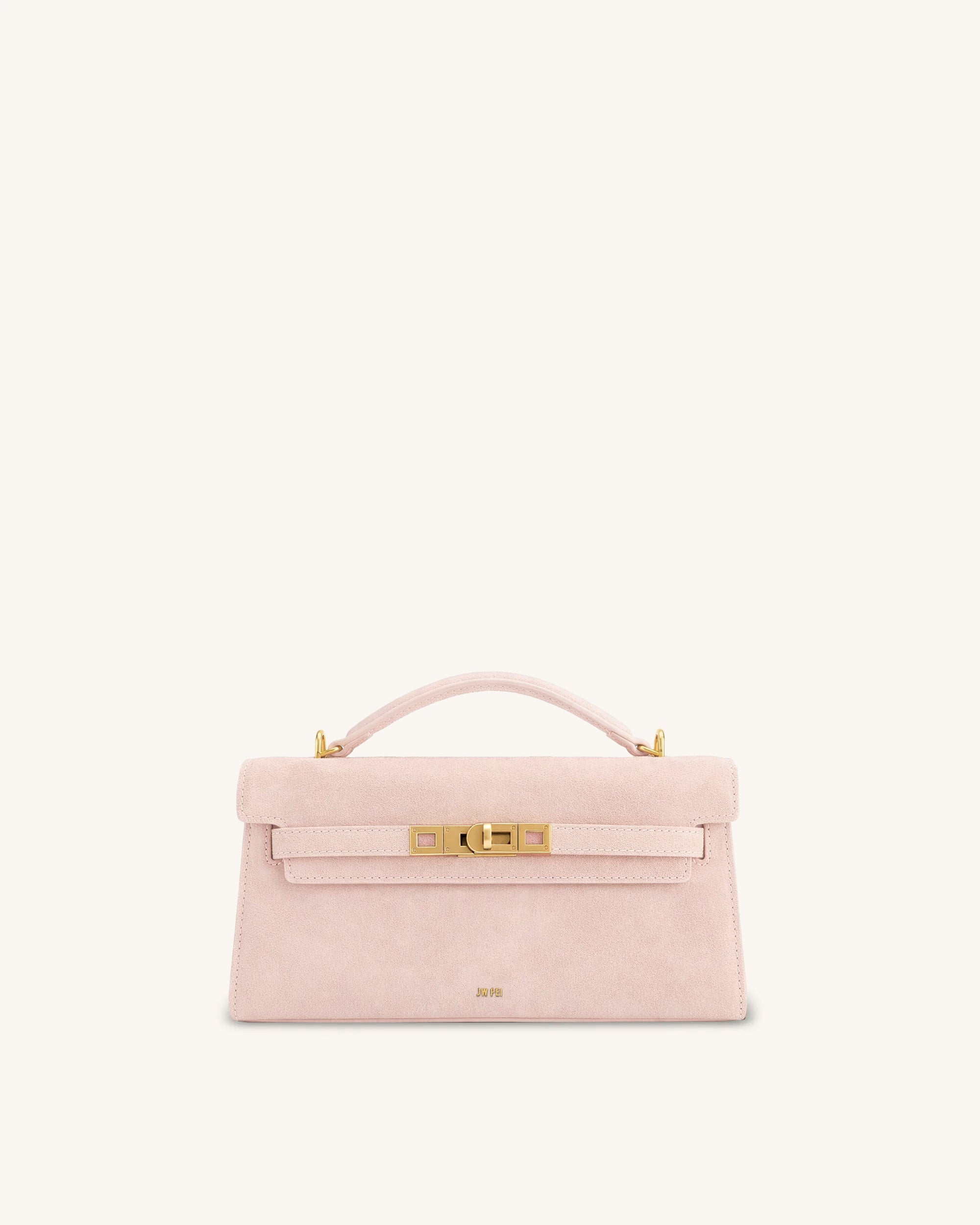 Noor Faux Suede Top Handle Bag - Pink
