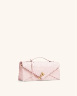 Alternative view of Celeste Envelope Top Handle Bag - Pink Croc