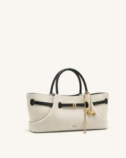 Alternative view of Maeve Dachshund Metal Charm Tote Bag - Black Canvasa