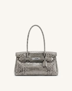 Yara Shoulder Bag - Grey Croc
