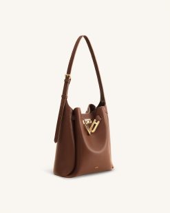 Alternative view of Charlene Double Buckle Hobo Bag - Brown
