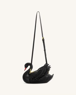 Alternative view of Alani Swan Shaped Crossbody Bag - Black