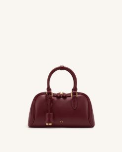 Rosalie Bowler Top Handle Bag - Dark Burgundy