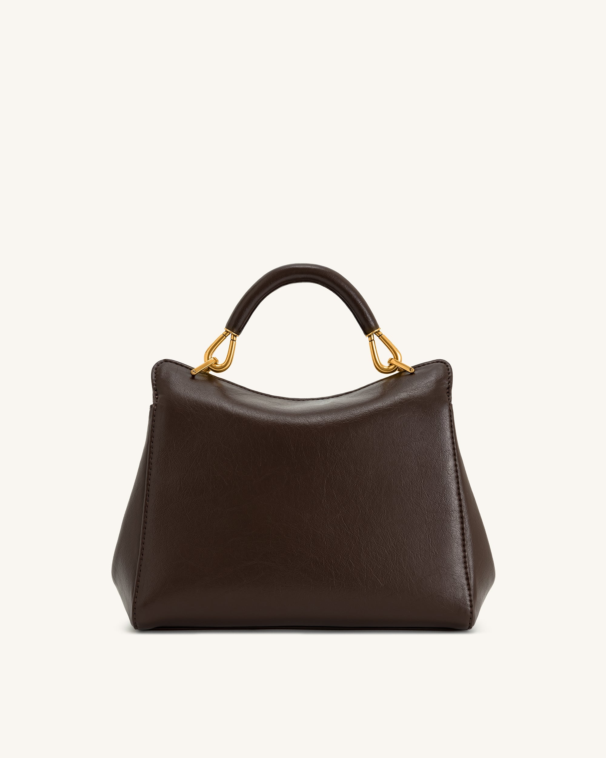 Lucia Classic Top Handbag - Dark Brown - Image 4