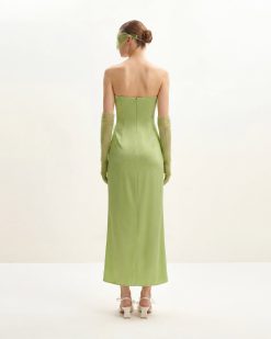 Alternative view of Floral Embroidered Long Dress - Green