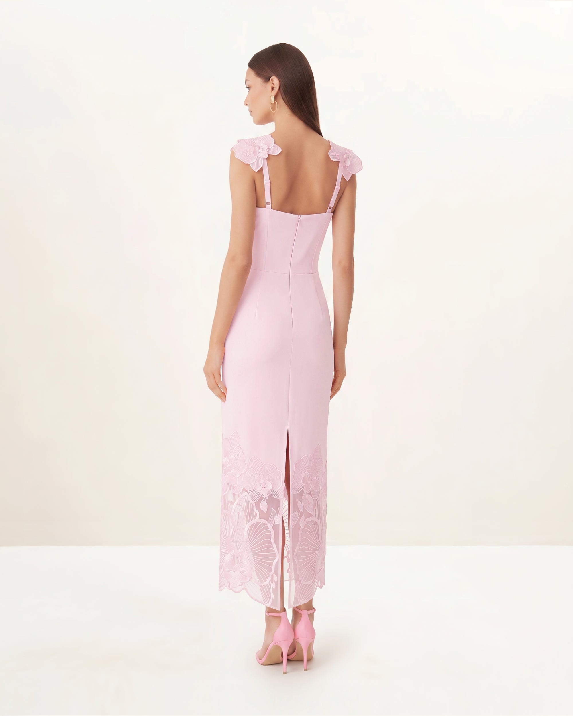 Orchid Embroidered Corset Dress - Dusty Rose - Image 2
