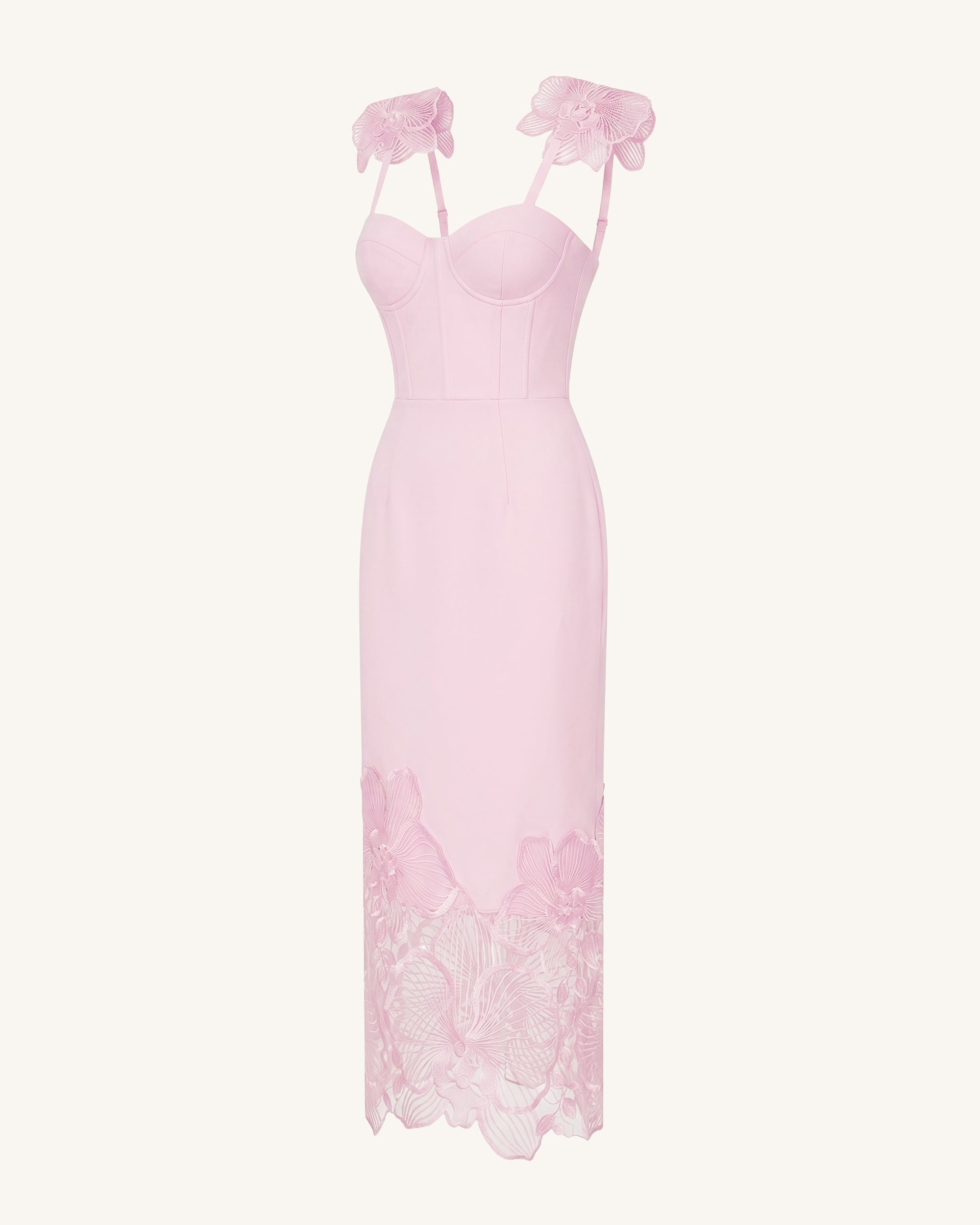 Orchid Embroidered Corset Dress - Dusty Rose - Image 4