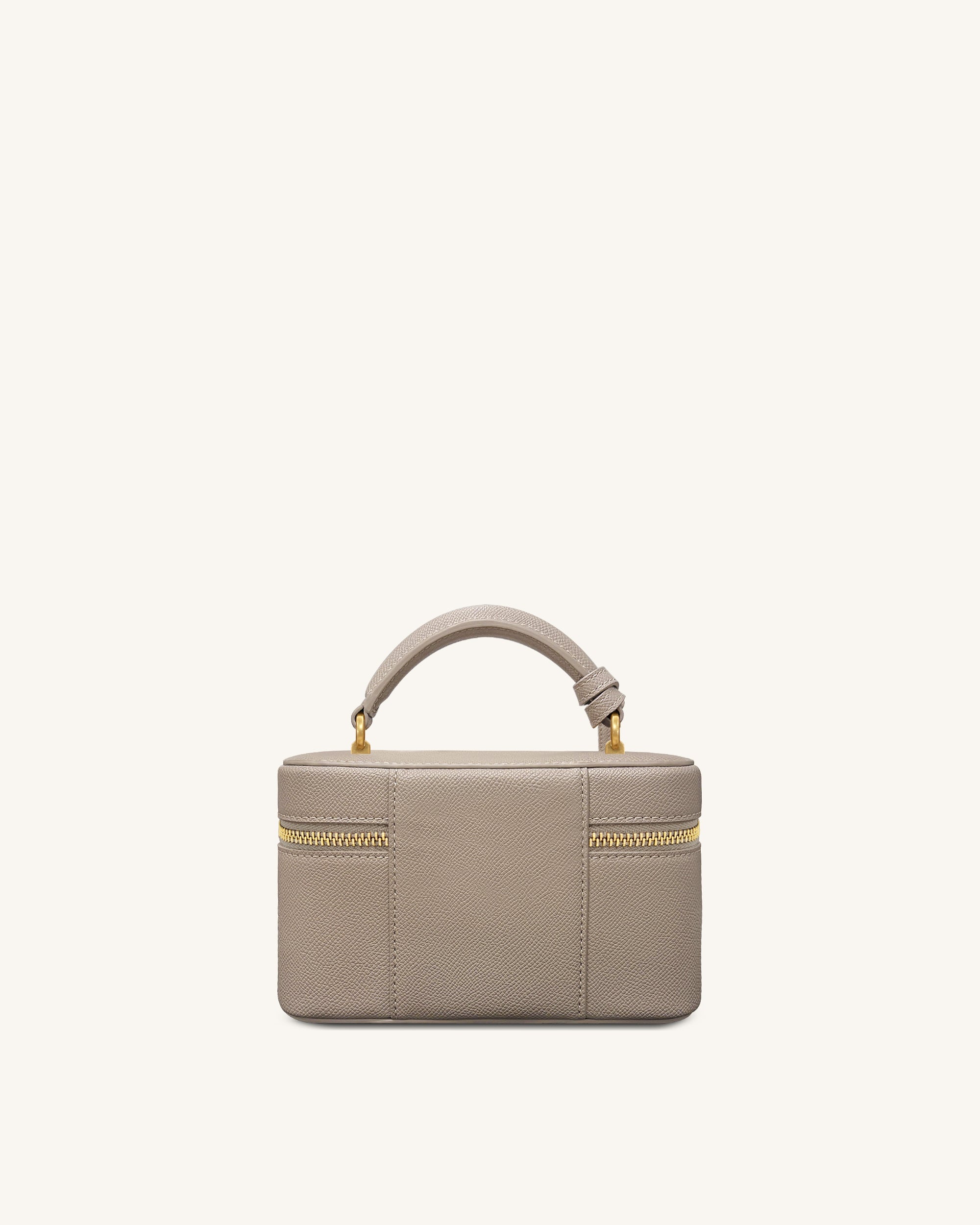 Cleo Box Shape Top Handle Bag - Taupe - Image 3