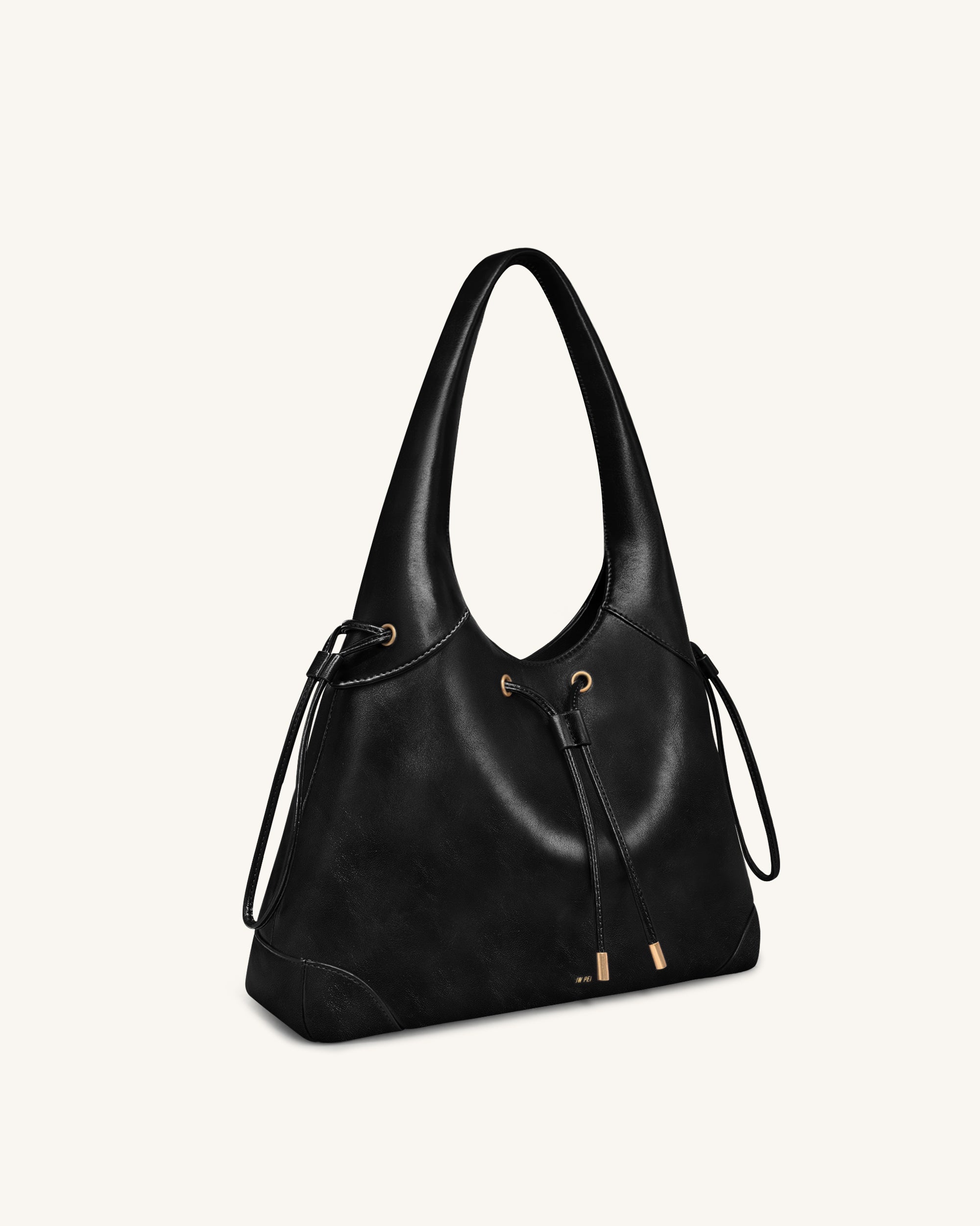 Celandra Drawstring Hobo Bag - Black - Image 2
