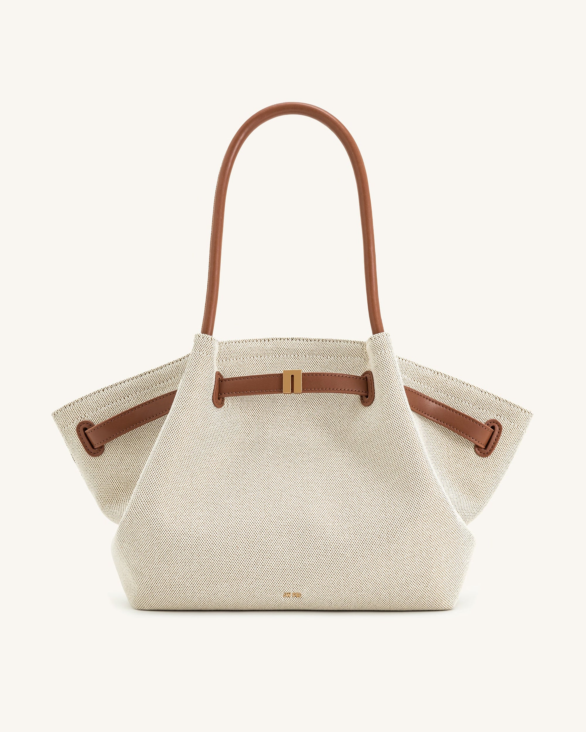 Hana Large Tote Bag - Brown Canvas