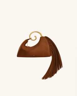 Nell Fringe Hardware Top Handle Bag - Mocha Brown