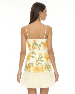 Alternative view of Floral Sling Mini Dress - Marigold