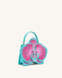Alternative view of Flora Orchid Shaped Top Handle Bag - Pink Blue