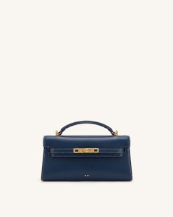 Noor Top Handle Bag - Navy Blue