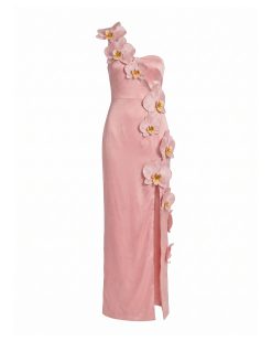 Alternative view of Orchid Embellished Cutout Slit Maxi Dress - Blush Pink