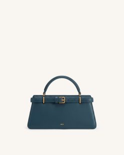 Elena Classic Top Handle Bag - Navy