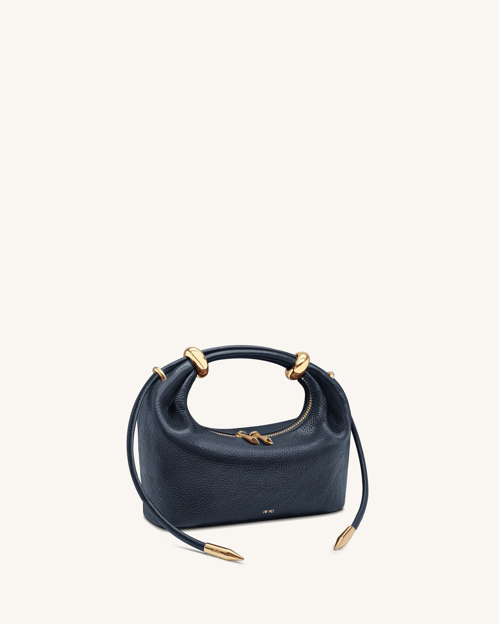 Ellie Metal Ring Embellished Top Handle Bag - Navy - Image 2