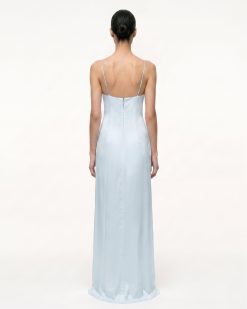 Alternative view of Iris Motif Satin Slip Gown - Light Blue