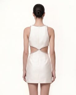 Alternative view of Beaded Trim Floral Mini Dress - White