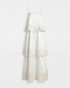 Alternative view of Orchid Embroidered Tiered Maxi Dress - White
