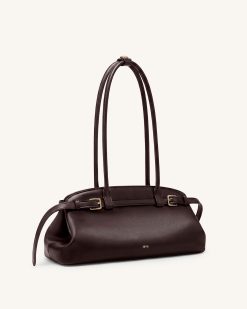 Alternative view of Arden Belt Detail East-West Shoulder Bag - Dark Brown