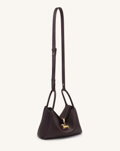 Alternative view of Maelle Dachshund Charm Double Handle Bag - Dark Brown