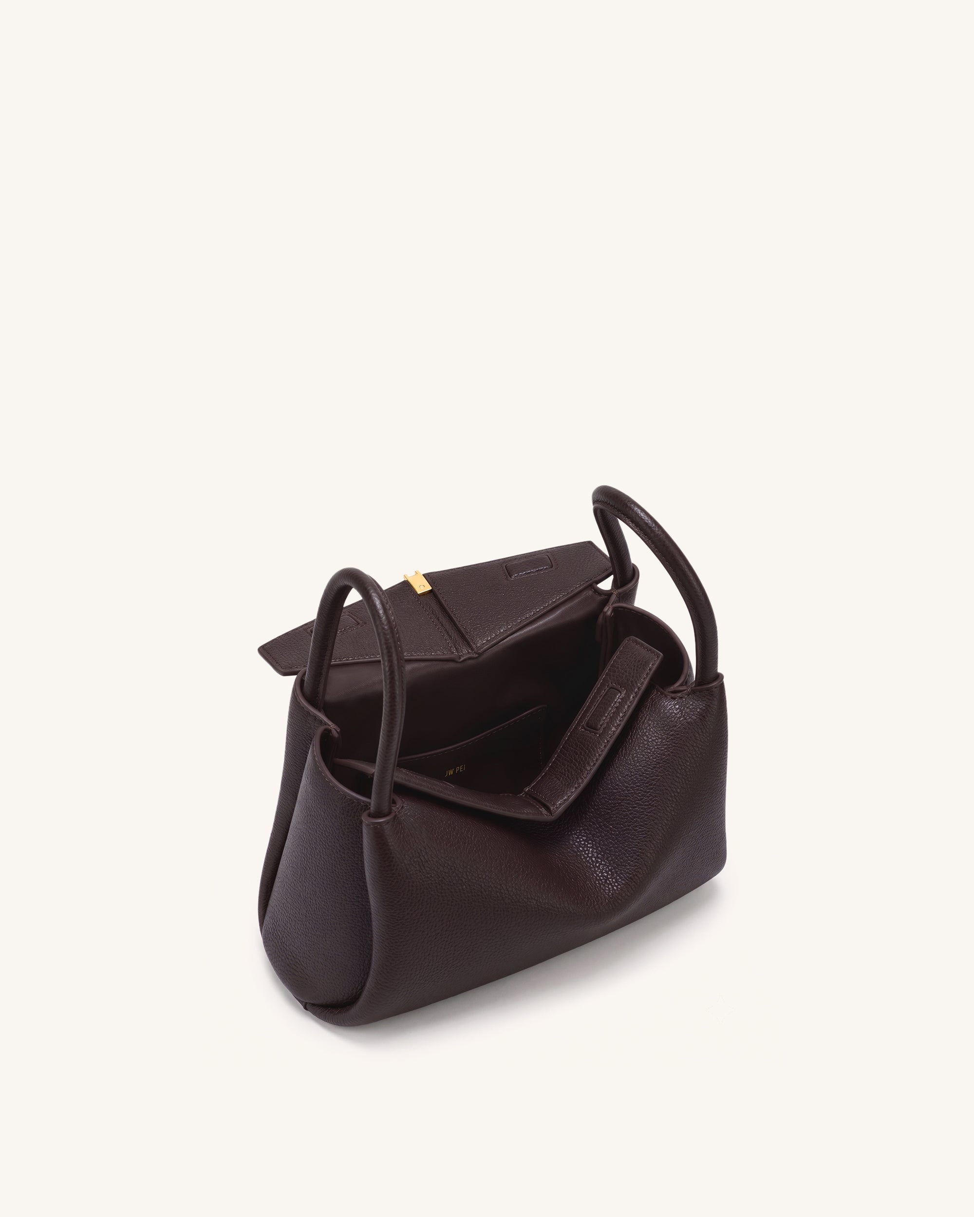 Maelle Dachshund Charm Double Handle Bag - Dark Brown - Image 6