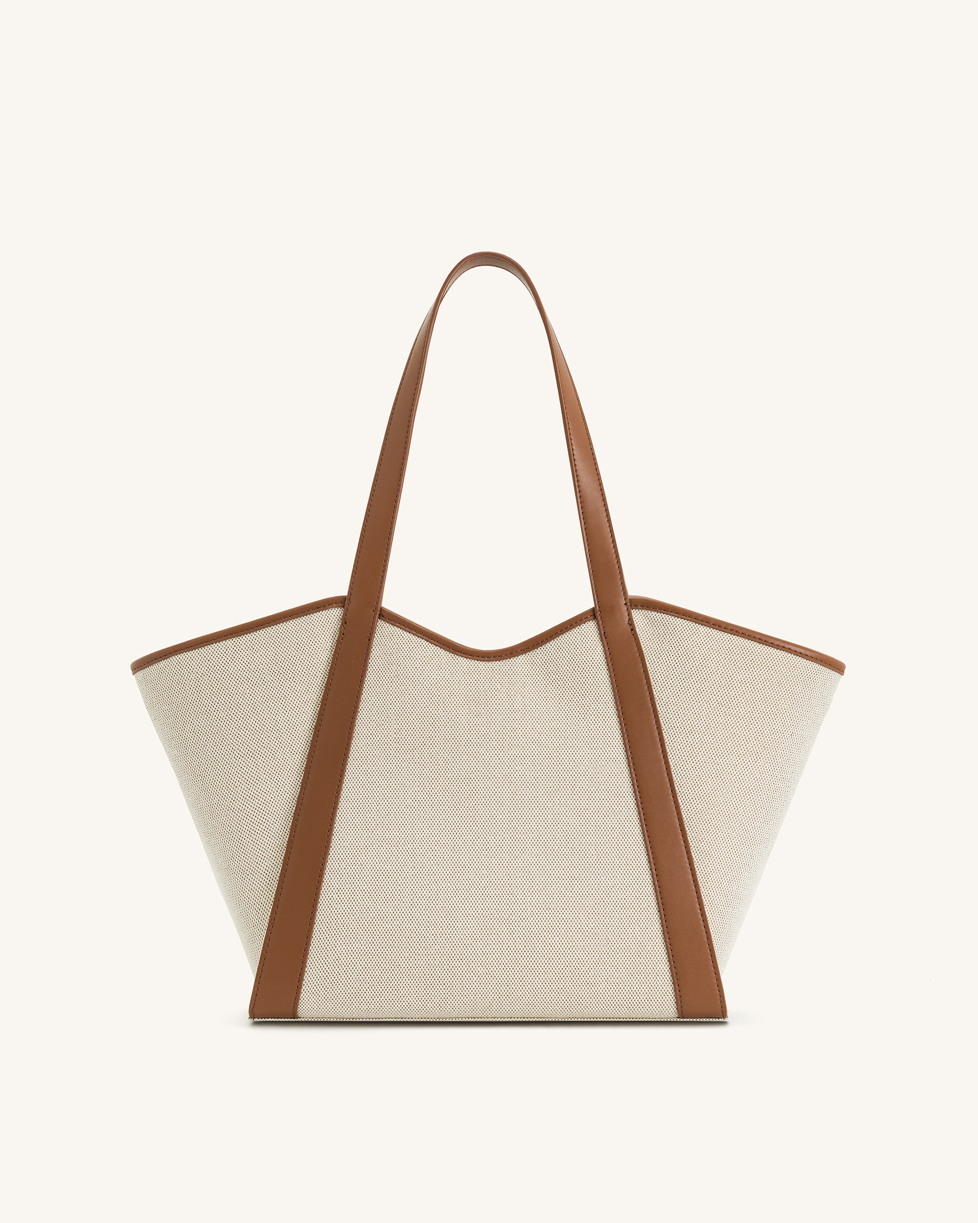 Kiana Large Capacity Tote Bag - Brown Canvas - Image 3