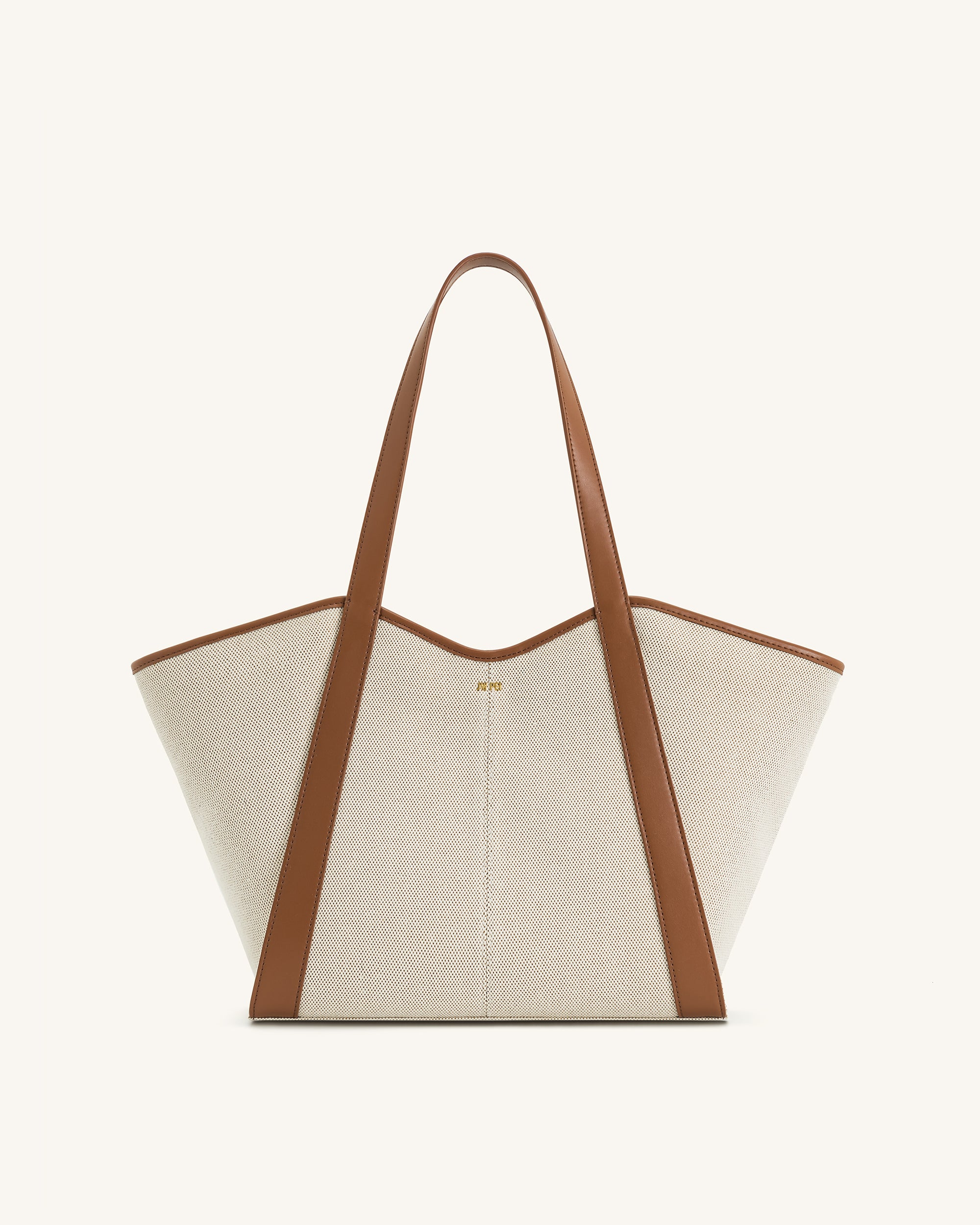 Kiana Large Capacity Tote Bag - Brown Canvas