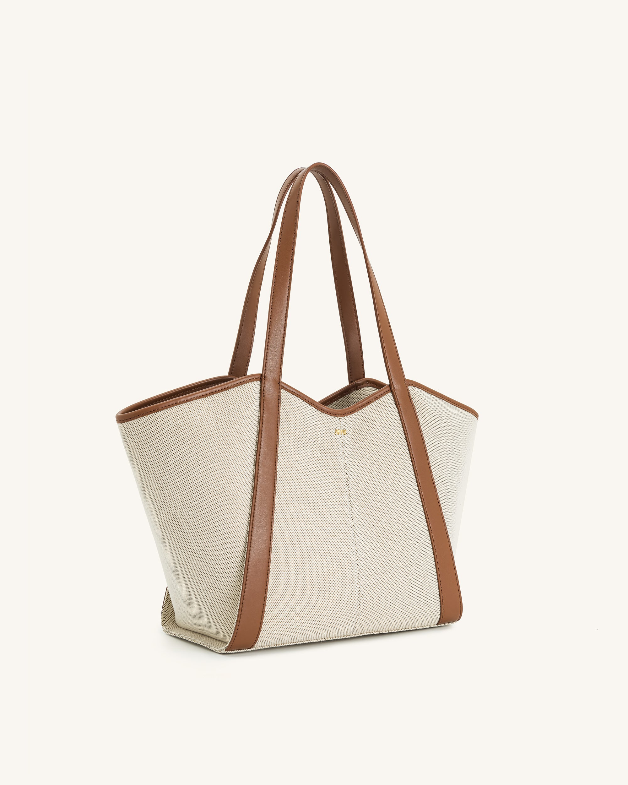 Kiana Large Capacity Tote Bag - Brown Canvas - Image 2