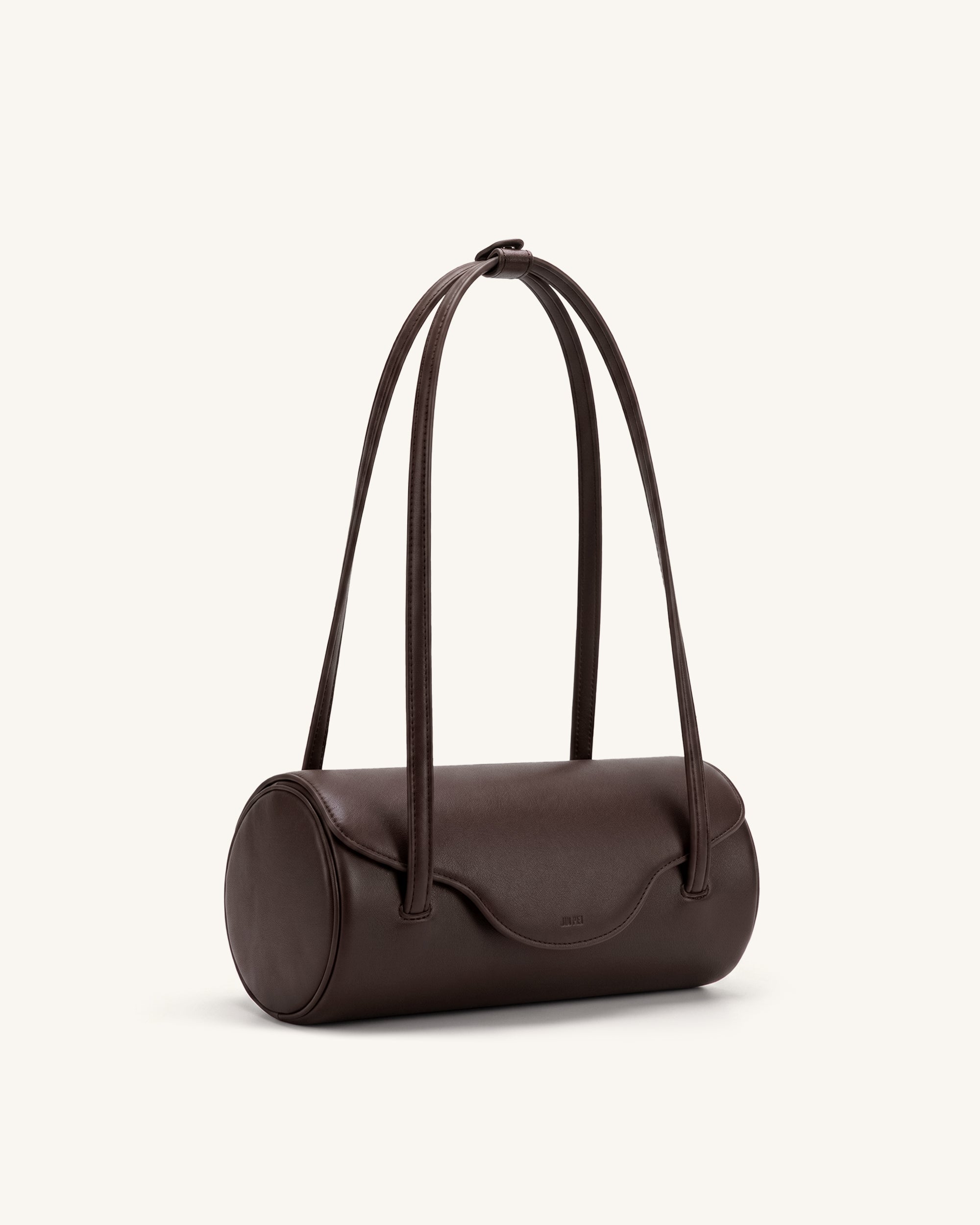 Solenne Barrel Shoulder Bag - Dark Brown - Image 2