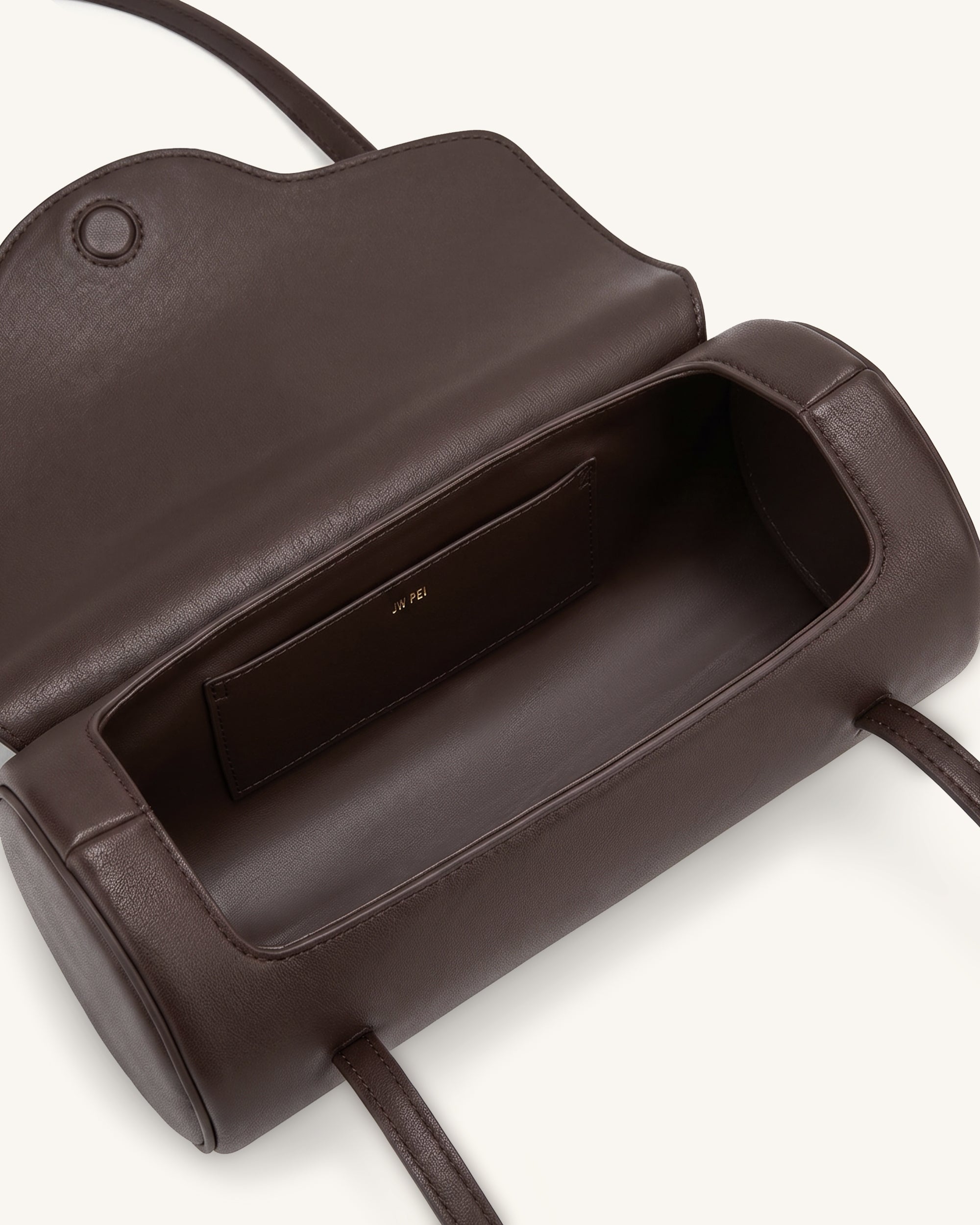 Solenne Barrel Shoulder Bag - Dark Brown - Image 4
